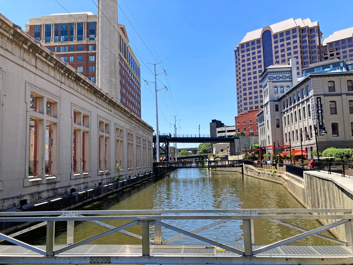 The Canal Walk in Richmond, Virginia, looking west from South 12th Street