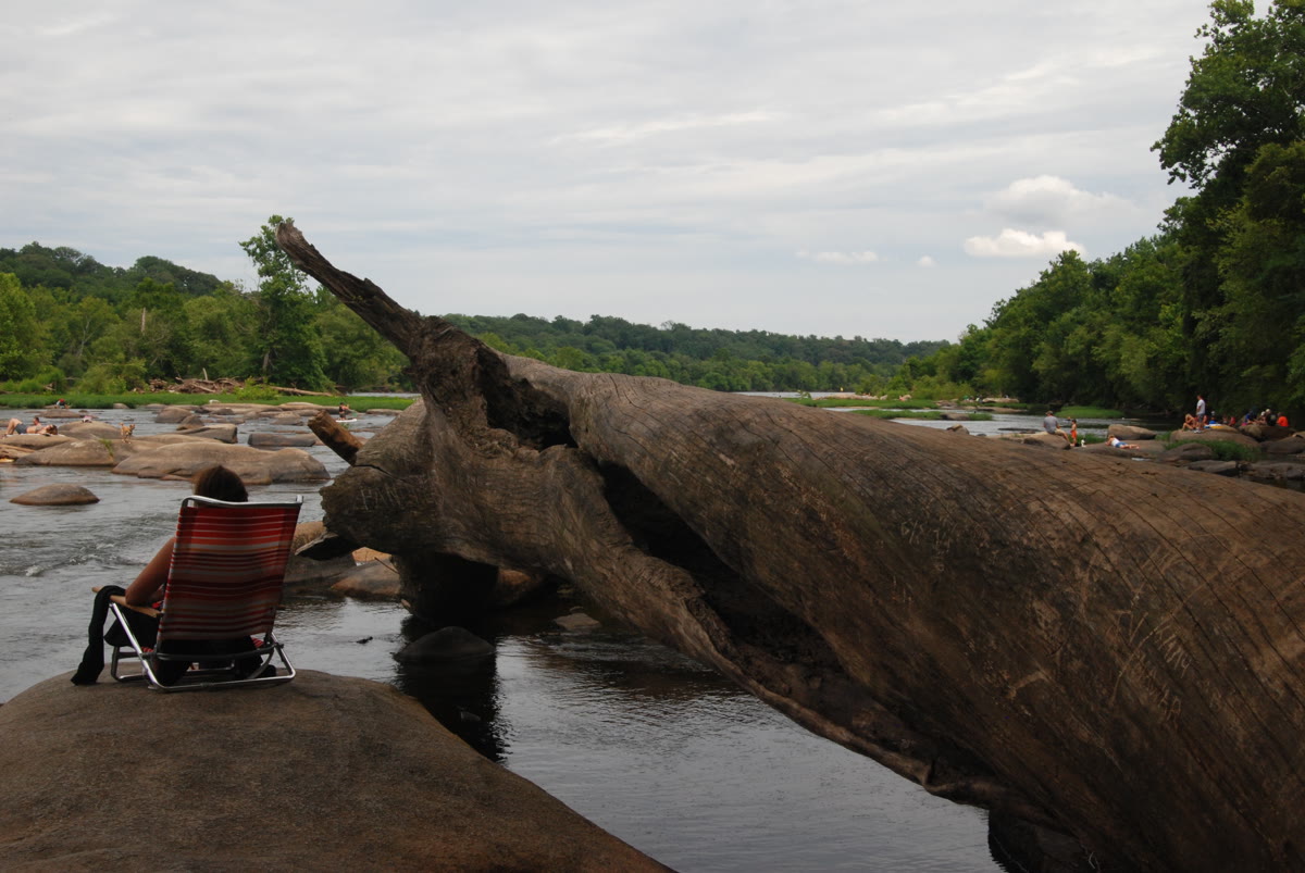 The riverbank at Pony Pasture on the James River in Richmond, Virginia